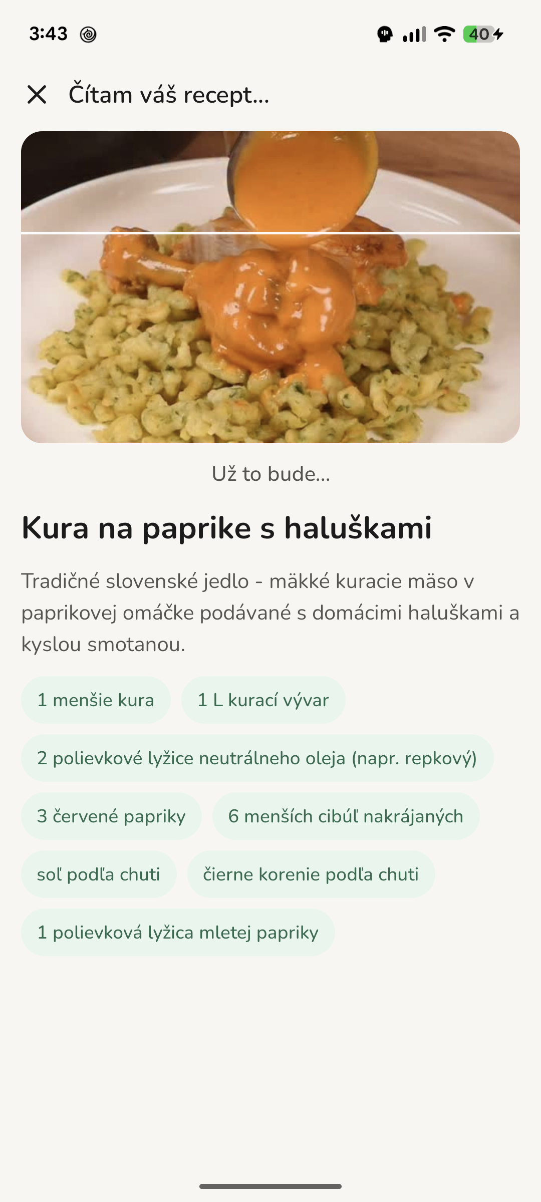 Thymelist číta zdieľaný recept