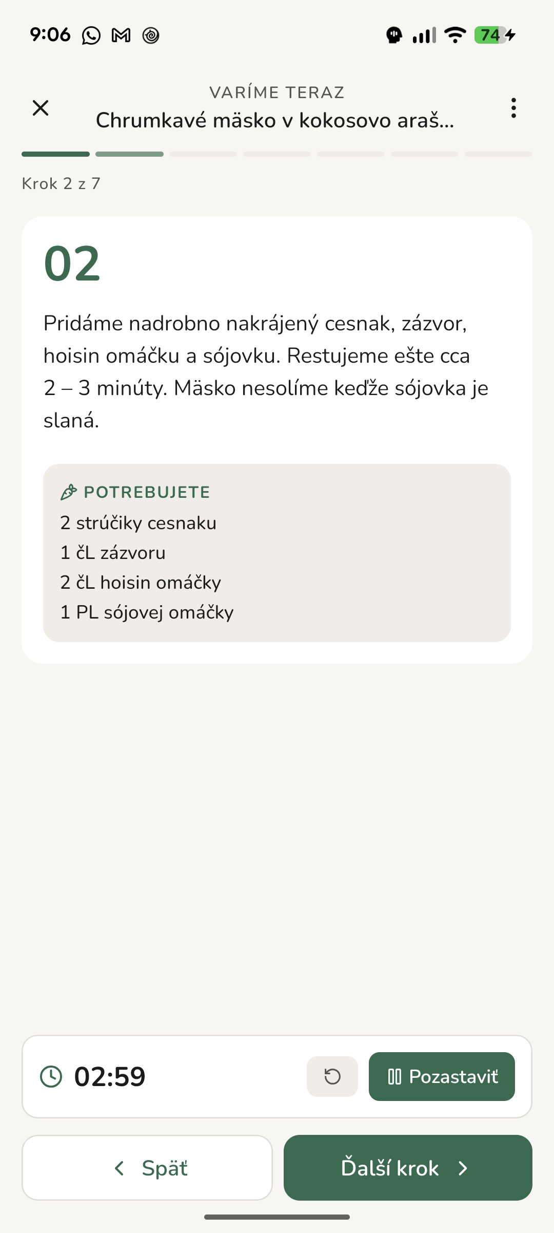 Režim varenia krok za krokom s bežiacim časovačom