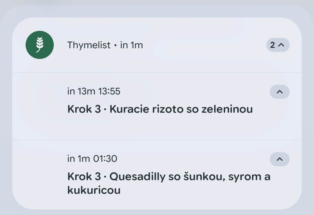 Bežiaci časovač varenia v lište upozornení telefónu